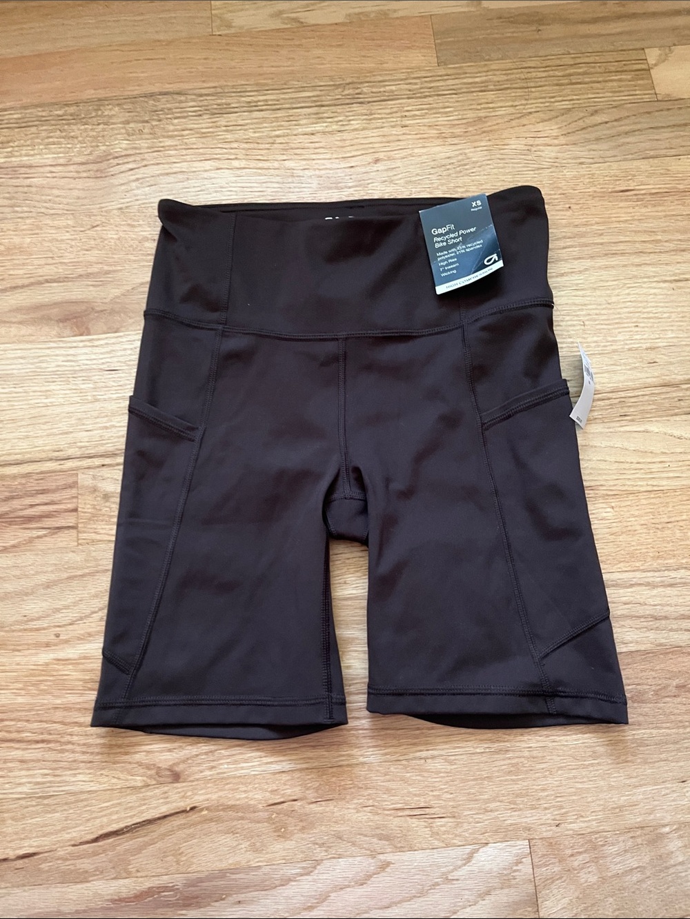 GAP Brown High-Rise Bike Shorts with Side Pockets